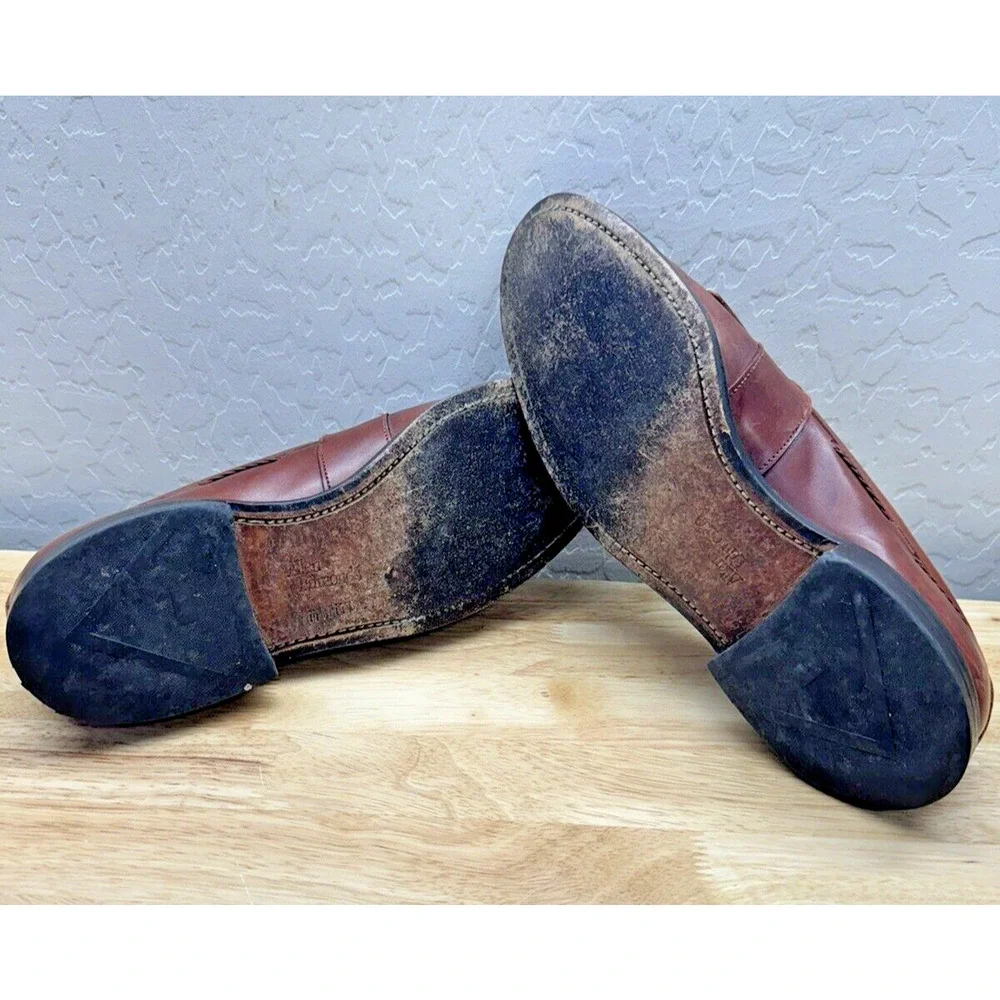 Mens‎ Allen Edmonds Cody Brown Leather Tassel Loafers Shoes Size 9.5 D
